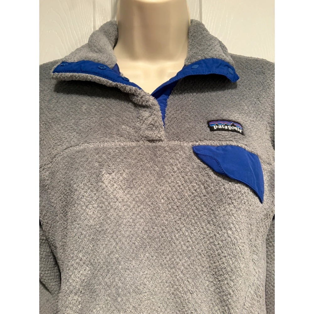 Patagonia Synchilla Snap T Fleece Womens S Gray Blue Polartec Pullover